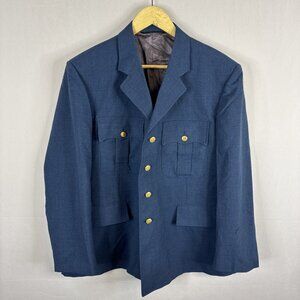 1986 RCAF Blue Dress Uniform Jacket Canada Gold Buttons 65% Wool Airforce Men 44